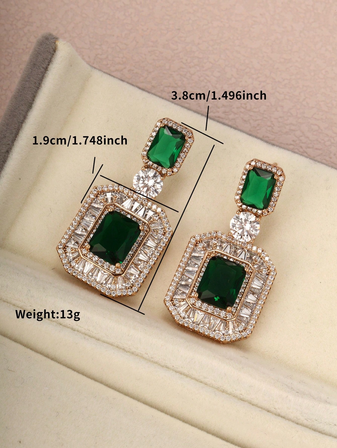 A pair of gorgeous, delicate and atmospheric micro-paved cubic zirconia, suitable for St. Patrick's Day decorations at ladies' gatherings